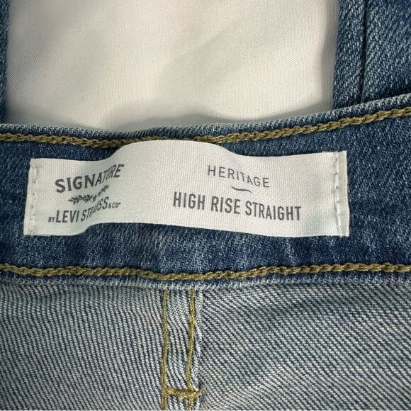 Signature by Levi Strauss Women Size 16 Heritage High Rise Straight Ankle Jean - Picture 6 of 12